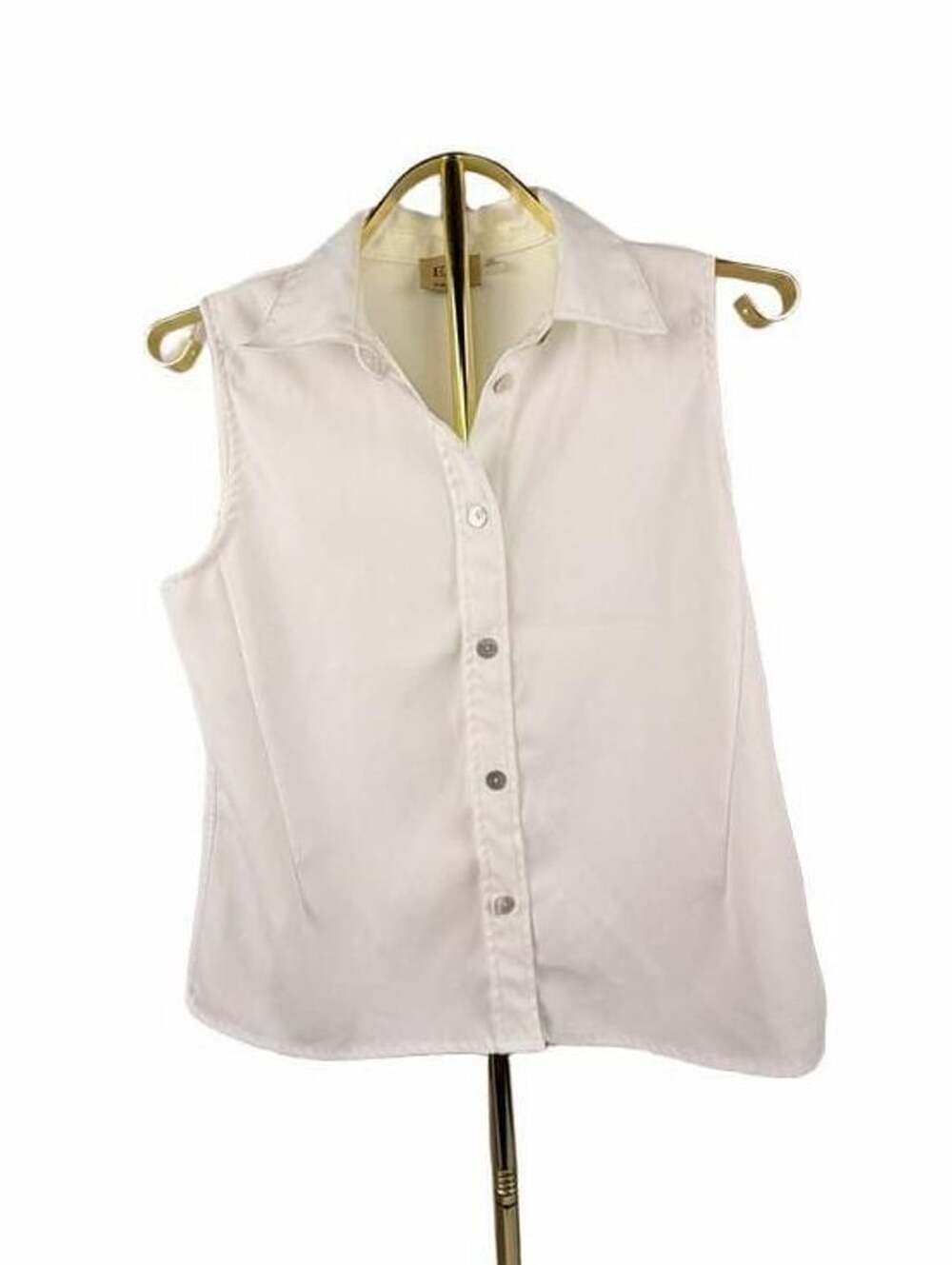 Elie Tahari Sleeveless Button Front Shirt Size S/P White